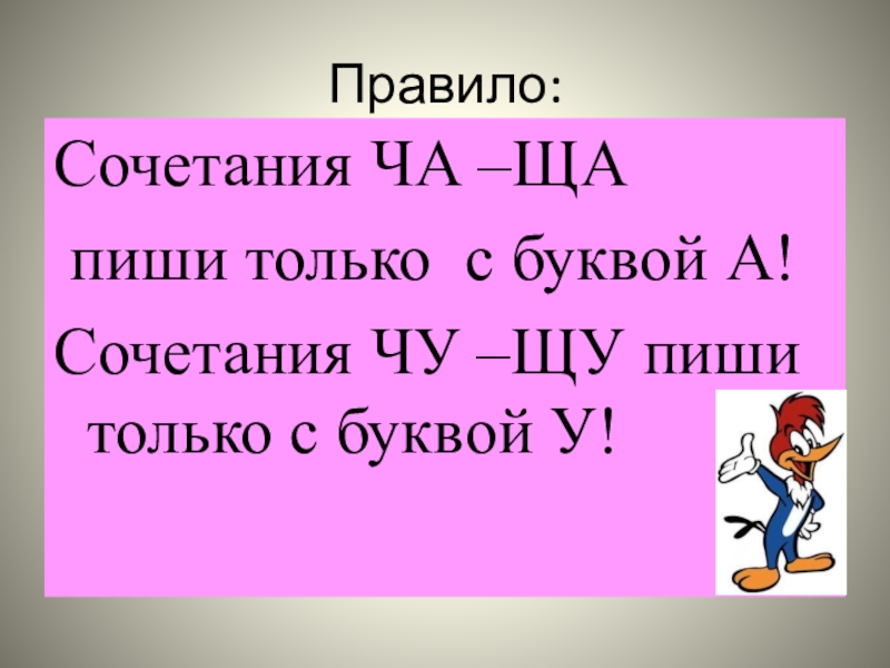 Сочетание ча под ударением пишется буква а