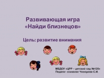 Презентация для дошкольников Найди близнецов