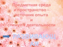 Презентация Предметная среда в ДОУ