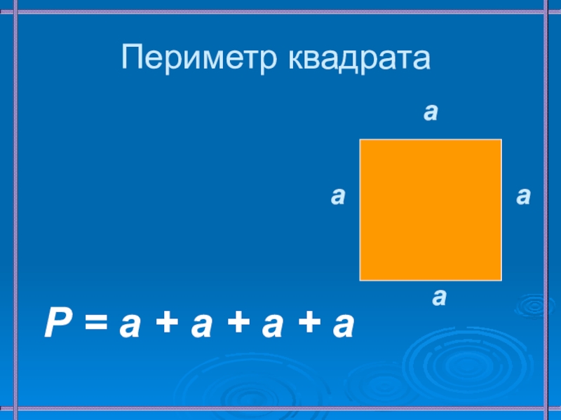 Презентация 2 класс периметр квадрата