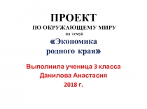 Презентация по окружающему миру на тему Экономика родного края