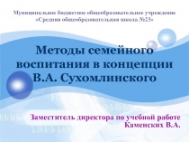 Презентация: Методы семейного воспитания в концепции В.А. Сухомлинского (педагогические чтения)