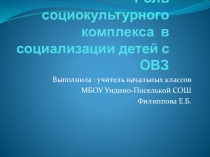 Роль социокультурного комплекса в социализации детей с ОВЗ