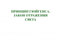 Презентация по теме Принцип Гюйгенса. Закон отражения света для учащихся 11 класса