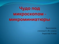 Презентация Чудо под микроскопом - микроминиатюры (Н.С.Лесков Левша 6 класс)