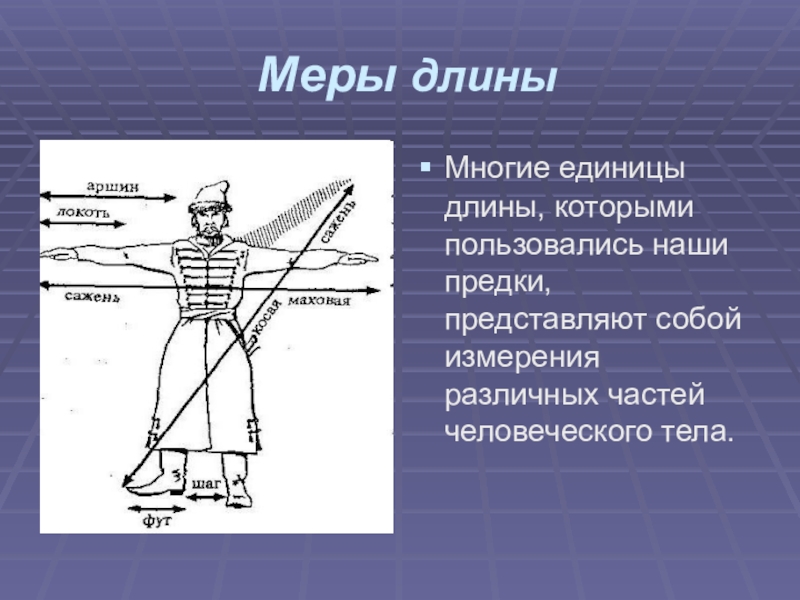 Презентация на тему старинные меры длины