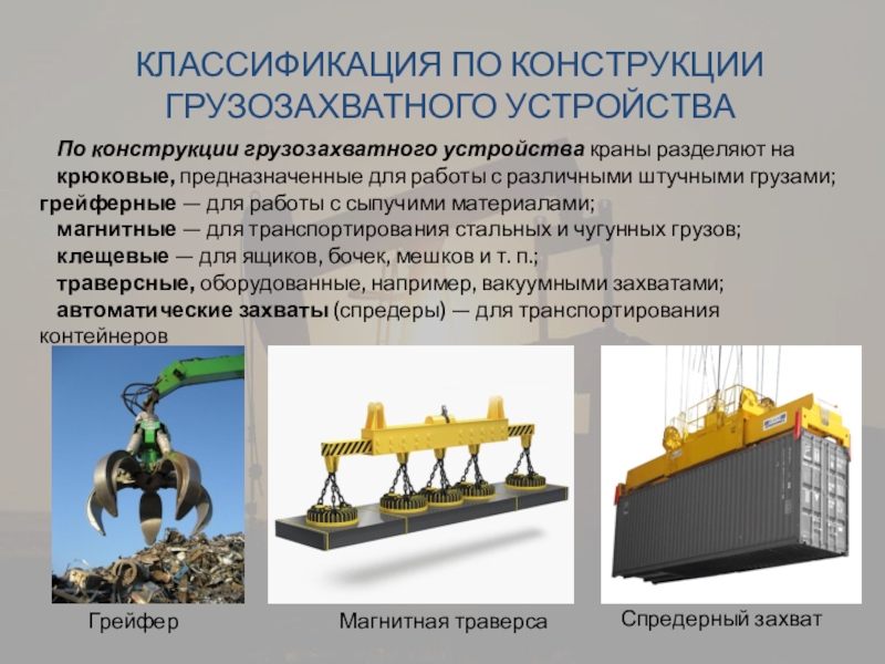 Грузозахватные приспособления для кранов