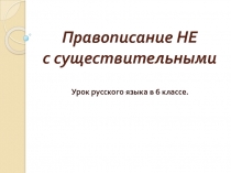 Презентация к уроку Правописание НЕ с существительными 6 класс