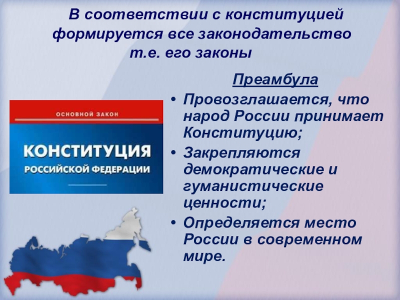 Почему конституция демократическая. Преамбула Конституции Российской Федерации. Соответствие Конституции. Ценности Конституции РФ. В соответствии с Конституцией РФ.