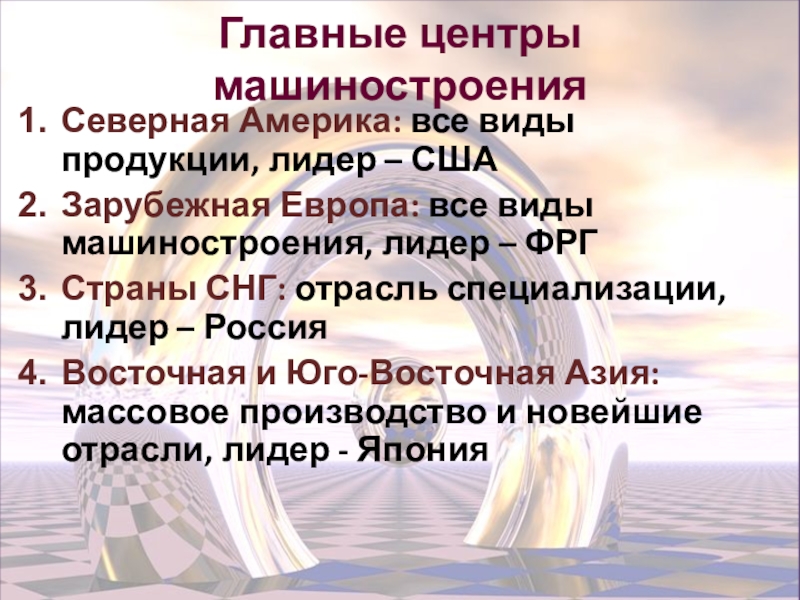 Уровень развития машиностроения в северной америке. Центры машиностроения в Северной Америке. Северная Америка страны Лидеры в машиностроении. Лидеры машиностроения в Северной Америке. Доляразвития машиностроения в Северной Америке.