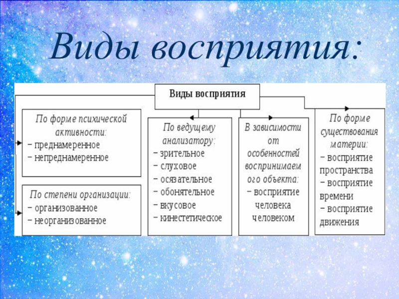 Виды восприятия в психологии