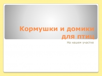 Презентация по дошкольному образованию Кормушки и домики для птиц