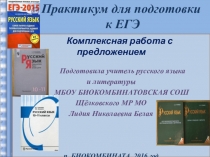 Практикум для подготовки к ЕГЭ.Комплексная работа с предложением.