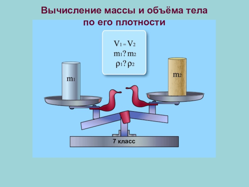 Массы 7. Плотность тела физика 7 класс. Вычисление массы. Расчет плотности массы и объема тела. Вычисление массы по объему и плотности.