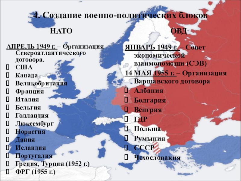 Великобритания франция италия. Военно политический блок НАТО. Военно политические блоки США. Создание военно-политических блоков НАТО 1949. Североатлантический пакт.