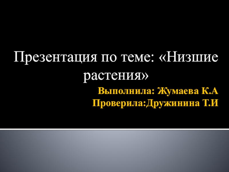 Презентация по ботанике