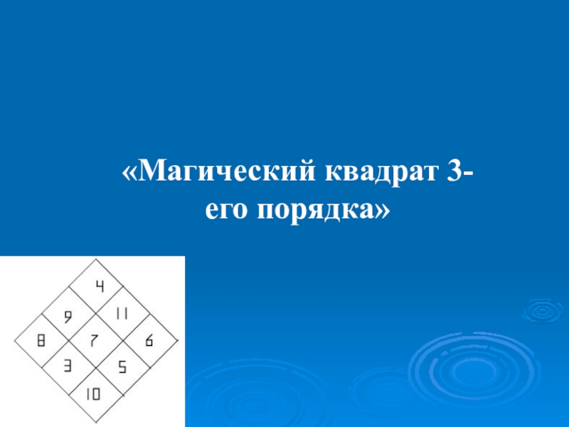 Презентация по математике Магические квадраты