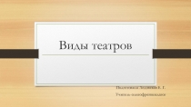 Виды театров