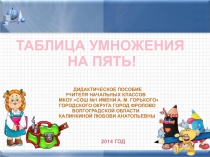 Презентация по математике для начальных классов Таблица умножения на пять!