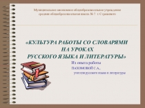 Презентация к выступлению на конференции Культура работы со словарями