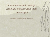 Презентация для учащихся 11х классов на тему Естественный отбор и эволюция