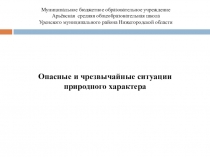 Презентация по ОБЖ на тему: Опасные и ЧС природного характера