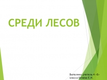 Презентация к уроку по окружающему миру 4 класс Среди лесов