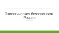 Презентация по географии Экологическая безопасность России (9 класс)