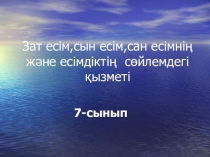 Есімдіктің сөйлемдегі қызметі. 7-сынып