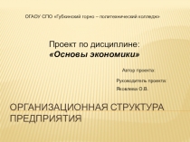 Проект Организационная структура предприятия