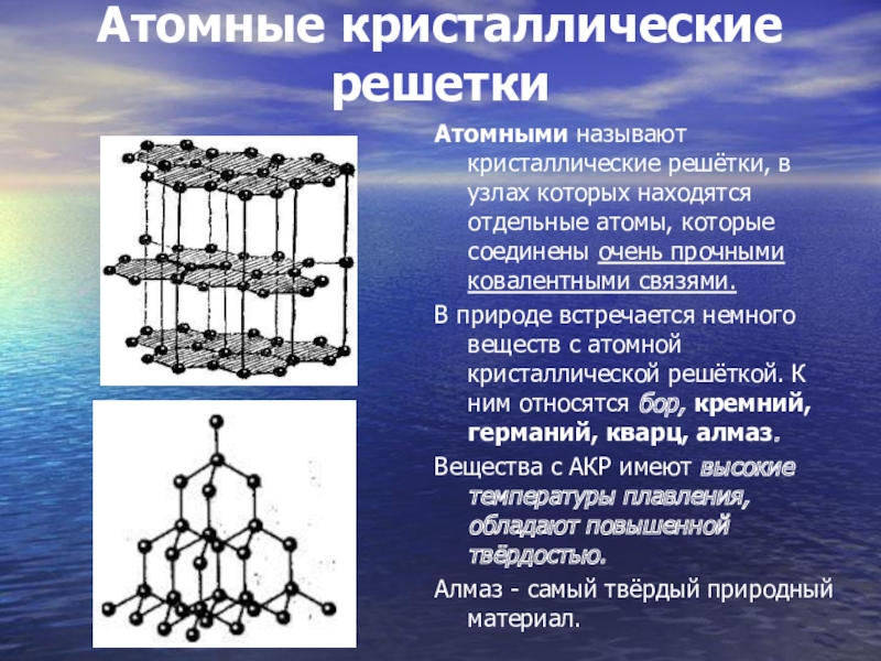 Презентация на тему кристаллические решетки