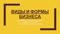 Презентация по обществознанию на тему Виды и формы бизнеса