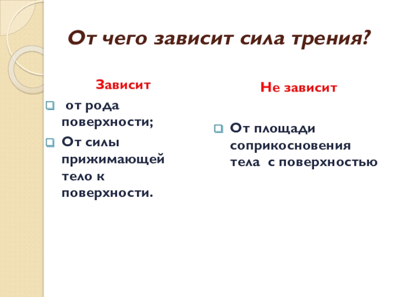 Как зависит сила трения от поверхности. От чего зависит сила трения. От че6гозавист сила трения. Основные причины от которых зависит сила трения. От чего зависит трение.