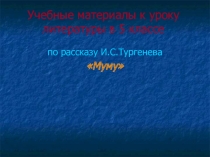 Презентация по литературе на тему И.С.Тургенев Муму, (5 класс)
