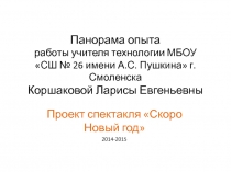 Презентация по технологии на тему Панорама опыта работы учителя