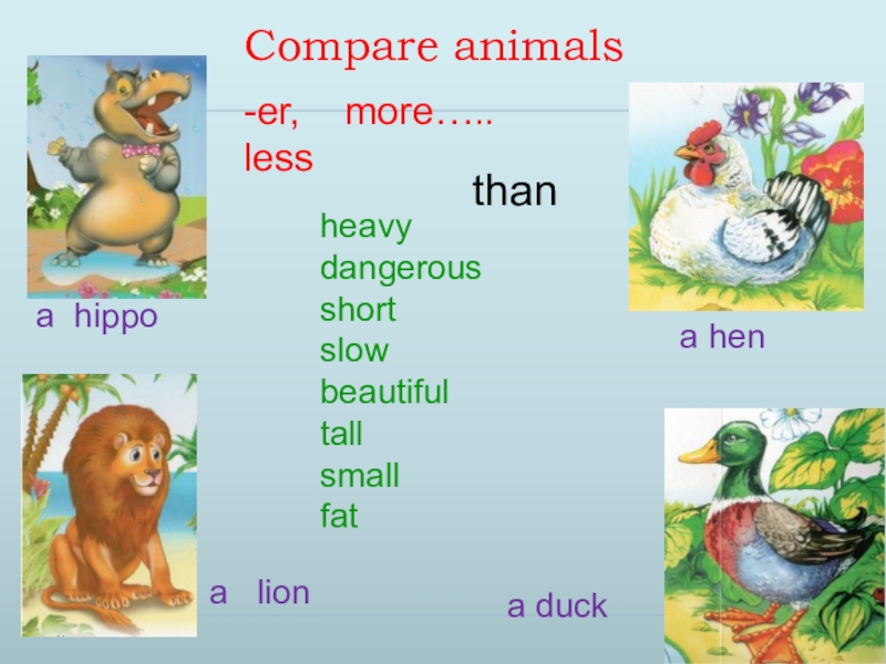 Compare animals. Comparing animals. Comparatives animals. 4 Класс английский язык compare animals.