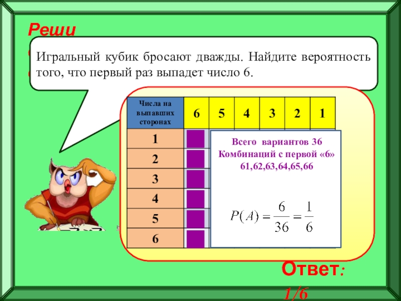 1 раз выпало число больше 3