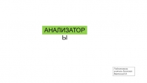 Презентация Анализаторы (8 класс)