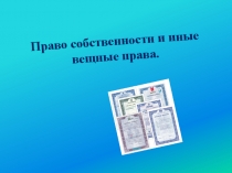 Право собственности и иные вещные права