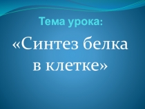 Презентация по биологии на тему Синтез белка в клетке