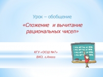 Презентация по математике на тему Сложение и вычитание рациональных чисел (6 класс)