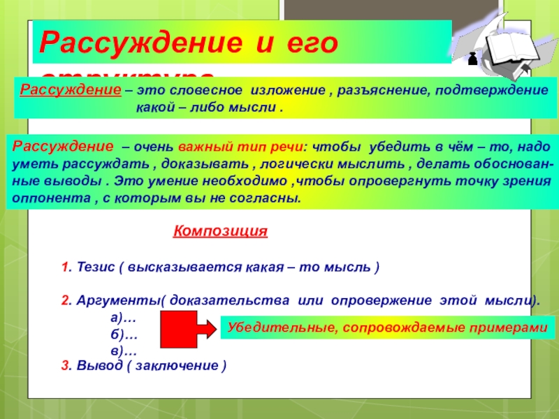 словесное изложение разъяснение подтверждение какой либо мысли