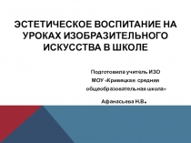 Слайды к выступлению Эстетическое воспитание на уроках ИЗО