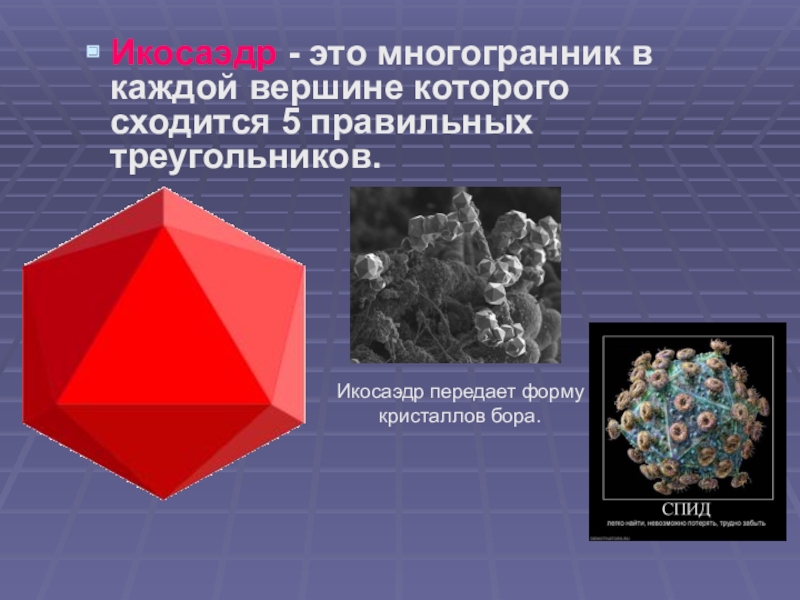 Использование правильных многогранников в природе проект