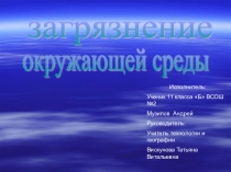 Презентация по технологии на тему Загрязнение окружающей среды (11 класс)