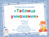 Интерактивный тренажёр Таблица умножения