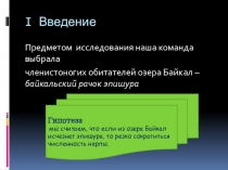 Презентация по окружающему миру на тему Байкальский рачок эпишура