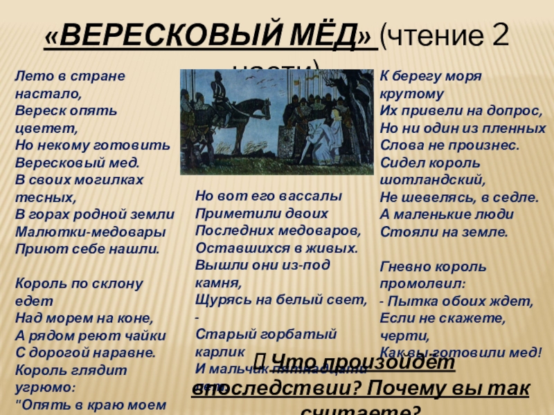 План баллады вересковый мед 5 класс