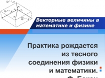 Презентация интегрированного урока Векторы в физике и математике