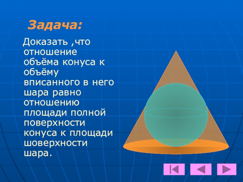 Геометрия тела. Отношение объёма вписанного в конус шара к конусу. Соотношение объемов конусов. Презентация по геометрии по теме тела вращения.. Тела вращения презентация 11 класс.